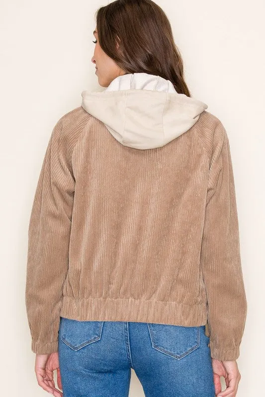 Corduroy Hoodie Jackets - 2 Colors!