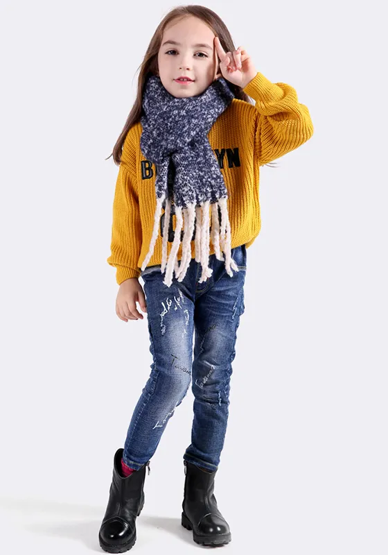 Cotton Knitted Tassel Scarf