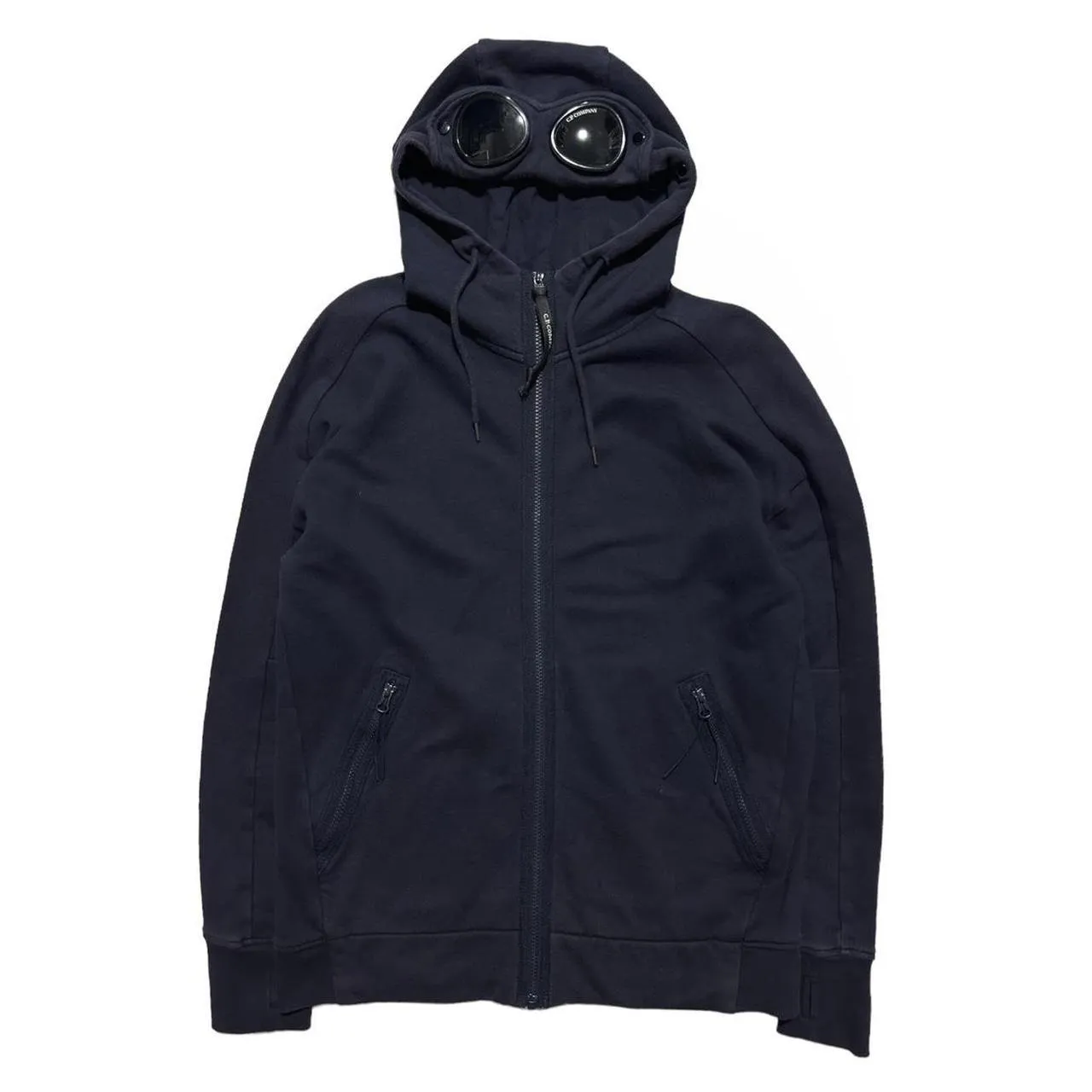 CP Company Dark Blue Full Zip Goggle Hoodie