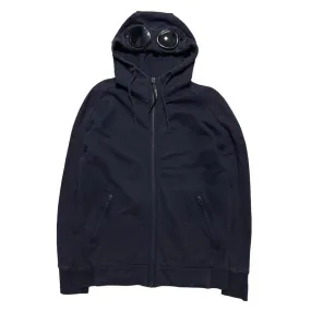 CP Company Dark Blue Full Zip Goggle Hoodie