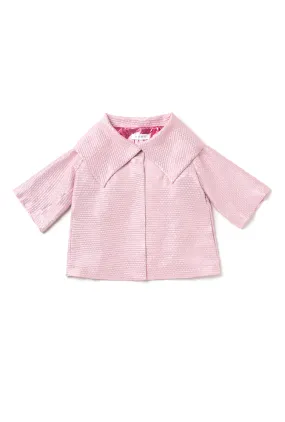 Cropped Car Coat - Pink Quilted