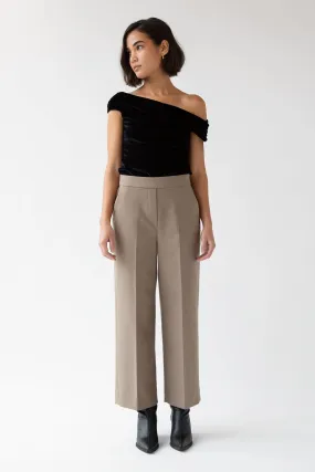 CROPPED HALF ELASTIC WAIST PANT