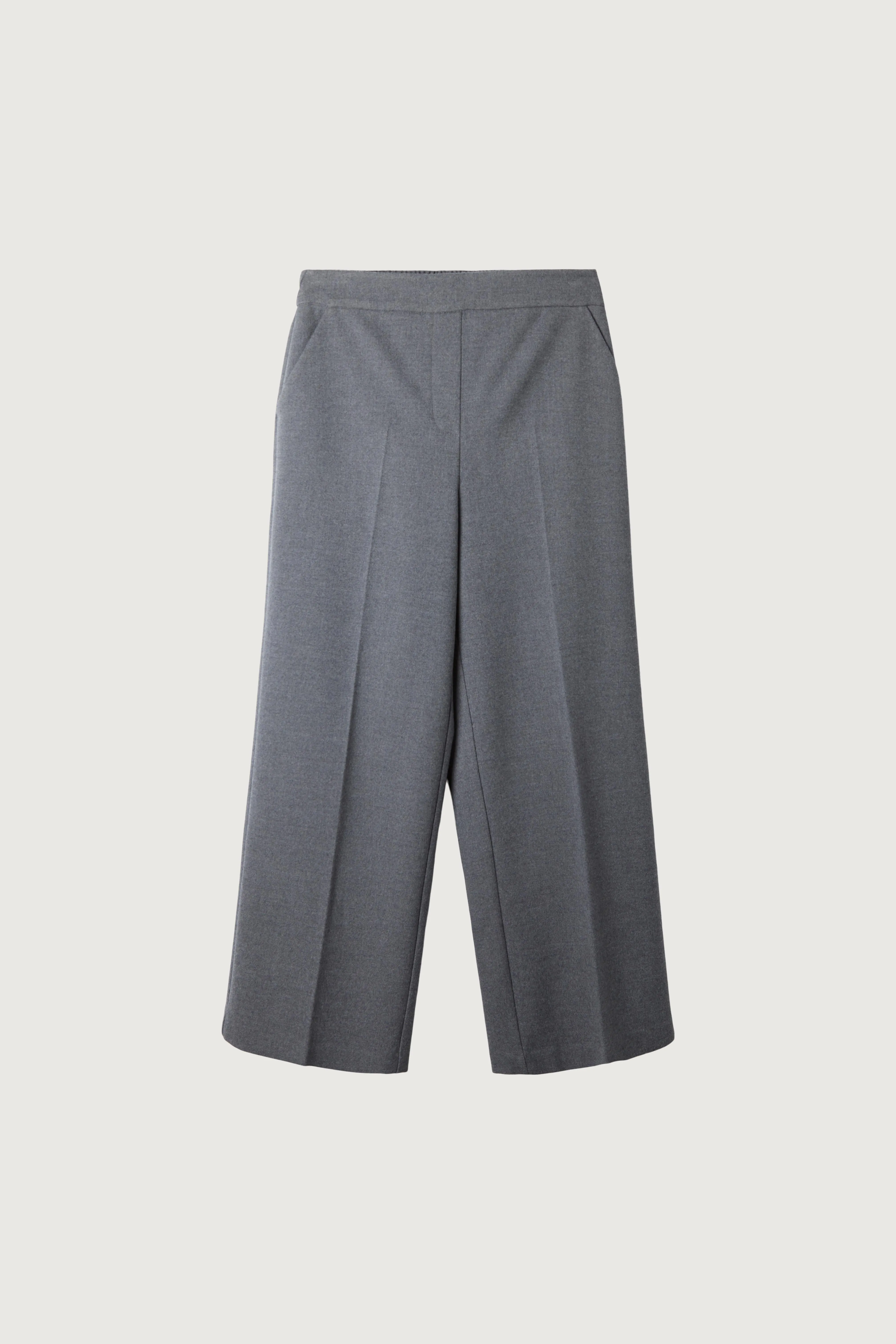 CROPPED HALF ELASTIC WAIST PANT