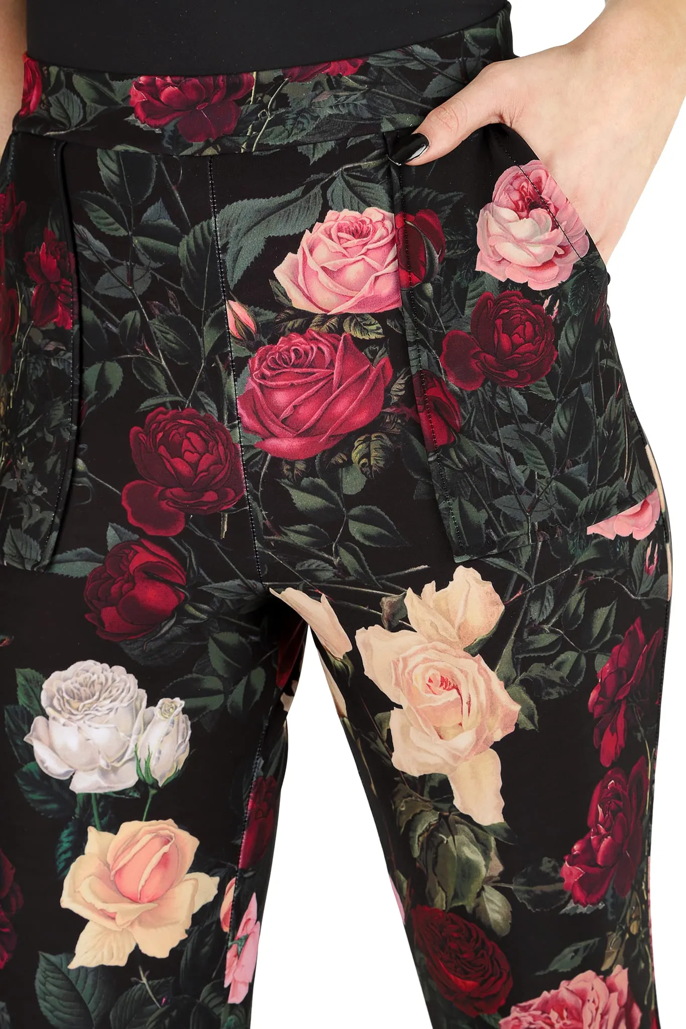 Dark Roses Cuffed Pants