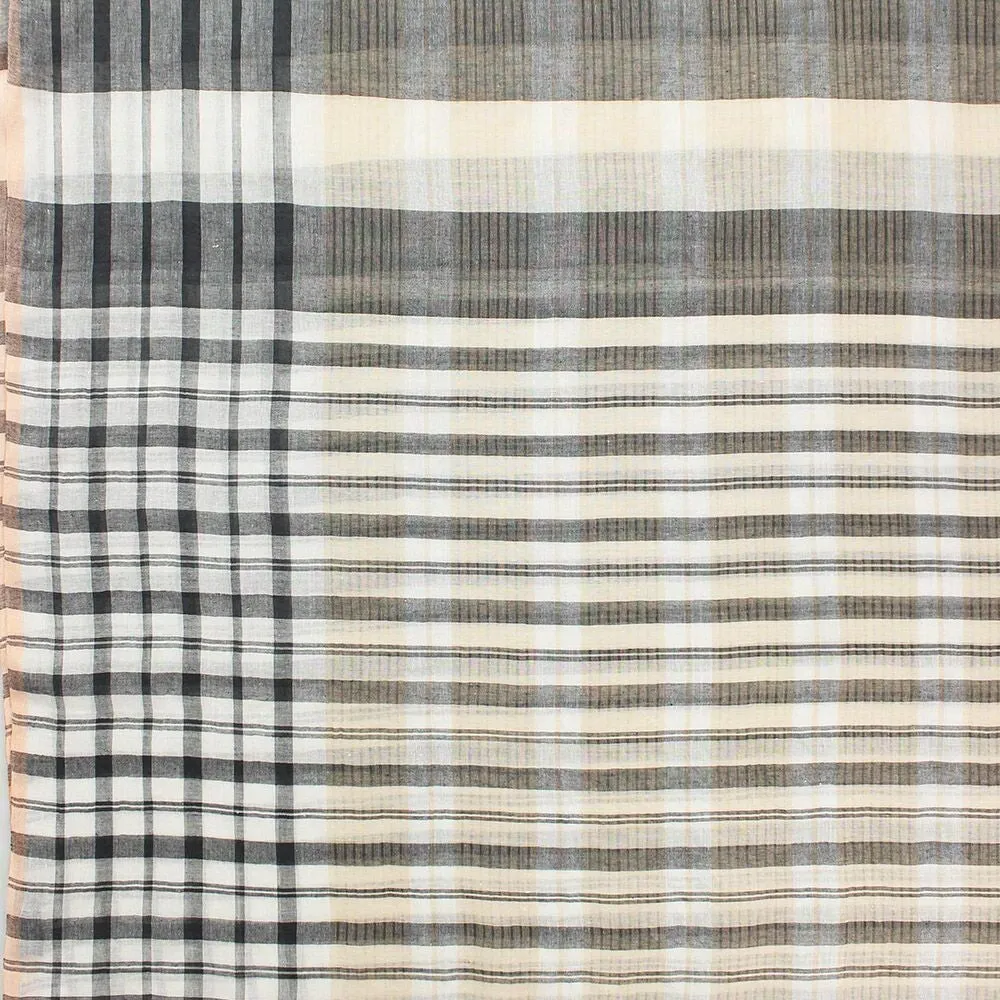 D)LUX Mosaic Check Handwoven Cotton Scarf