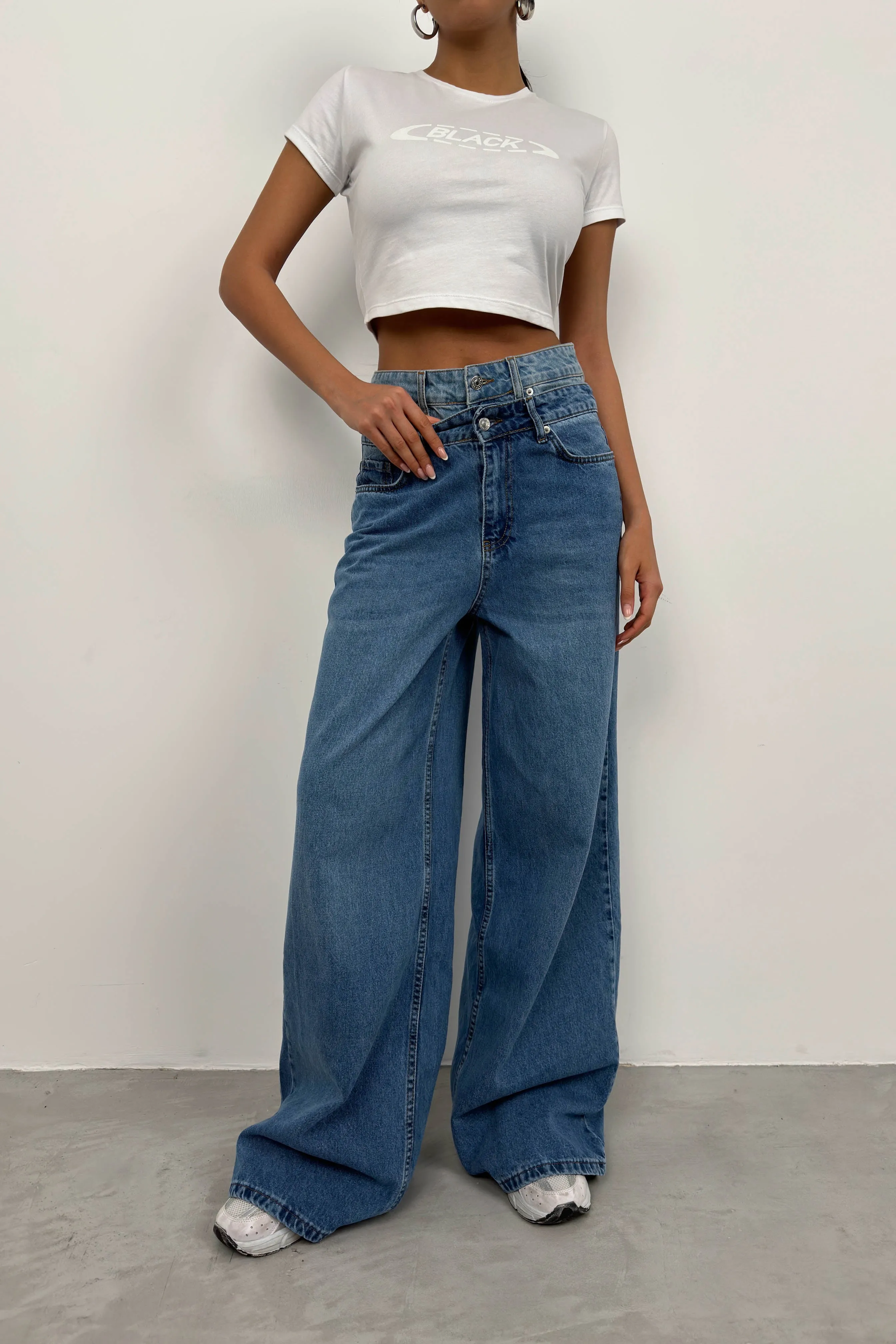 Double Belted High Waist Jeans