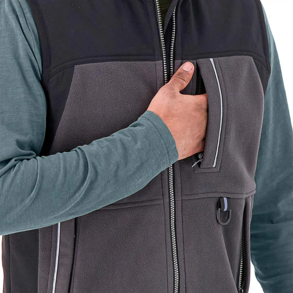 DuraDrive YOLO Men's RED LABEL Charcoal/Black Fleece Work Vest