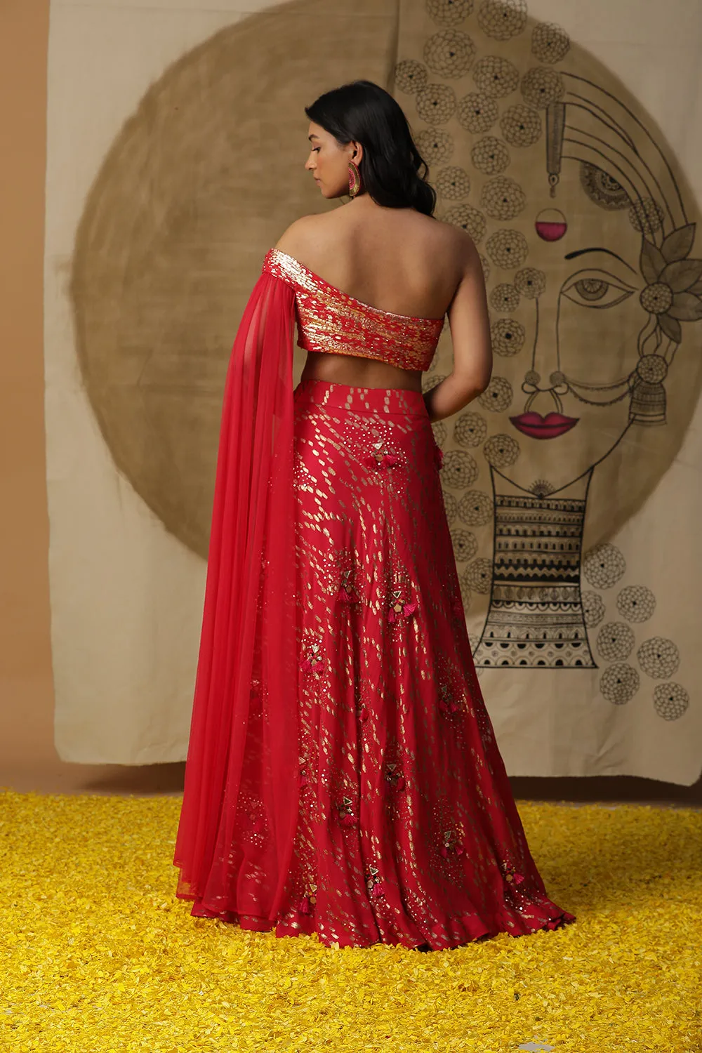 Dusty Red Lehnga Set