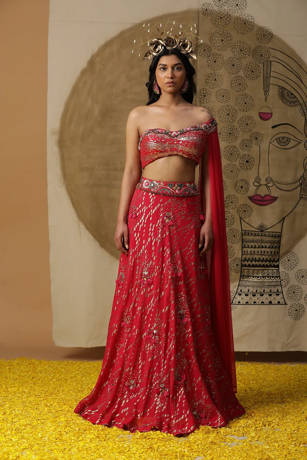 Dusty Red Lehnga Set