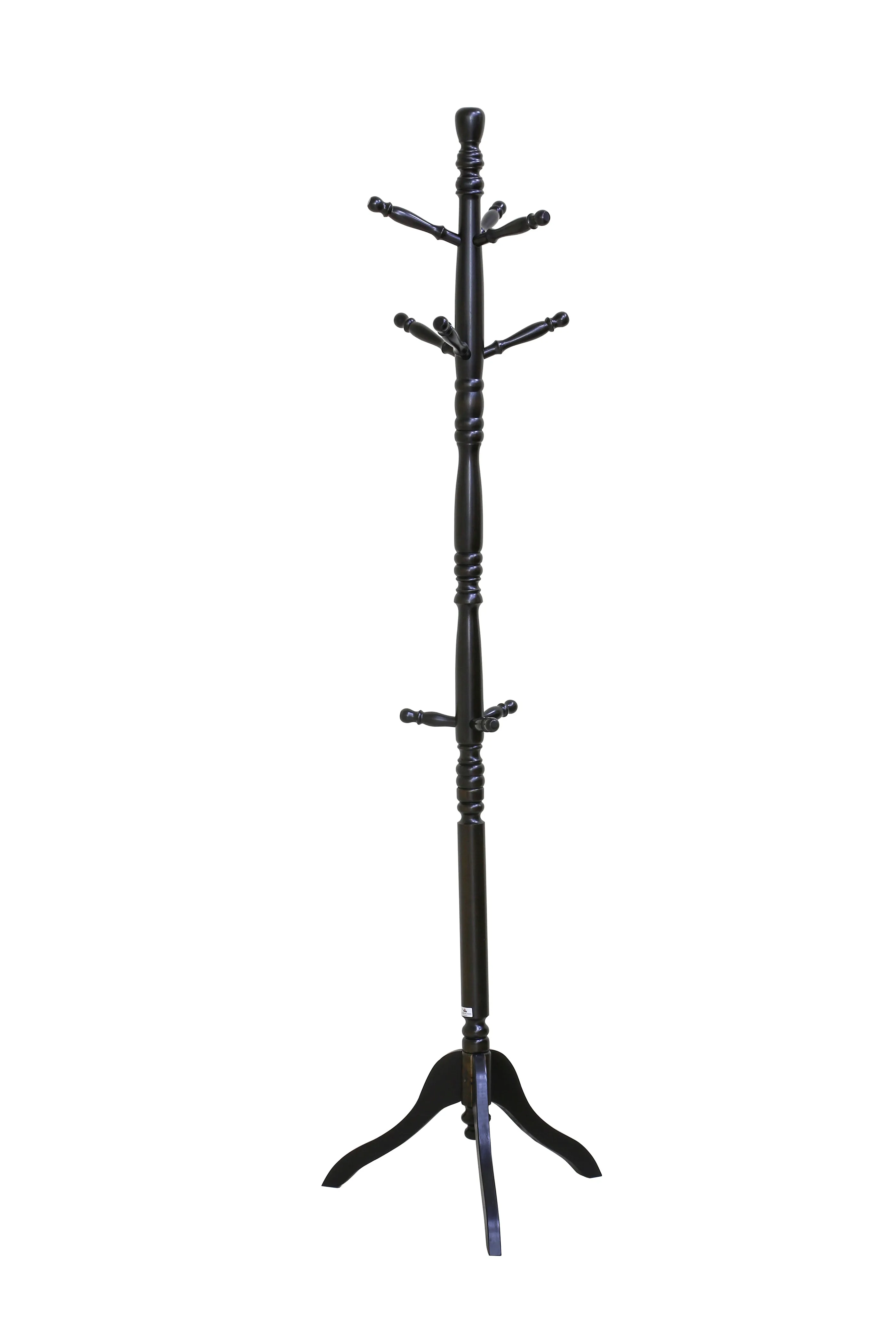 Easy Coat Hanger 1786 SERIES Standing Free standing : Entryway Coat Rack, wooden Coat Hat Rack Tree Stand Hanger Organizer for Jacket, Purse, Scarf Rack, Umbrella and long dress (Cappuccino)