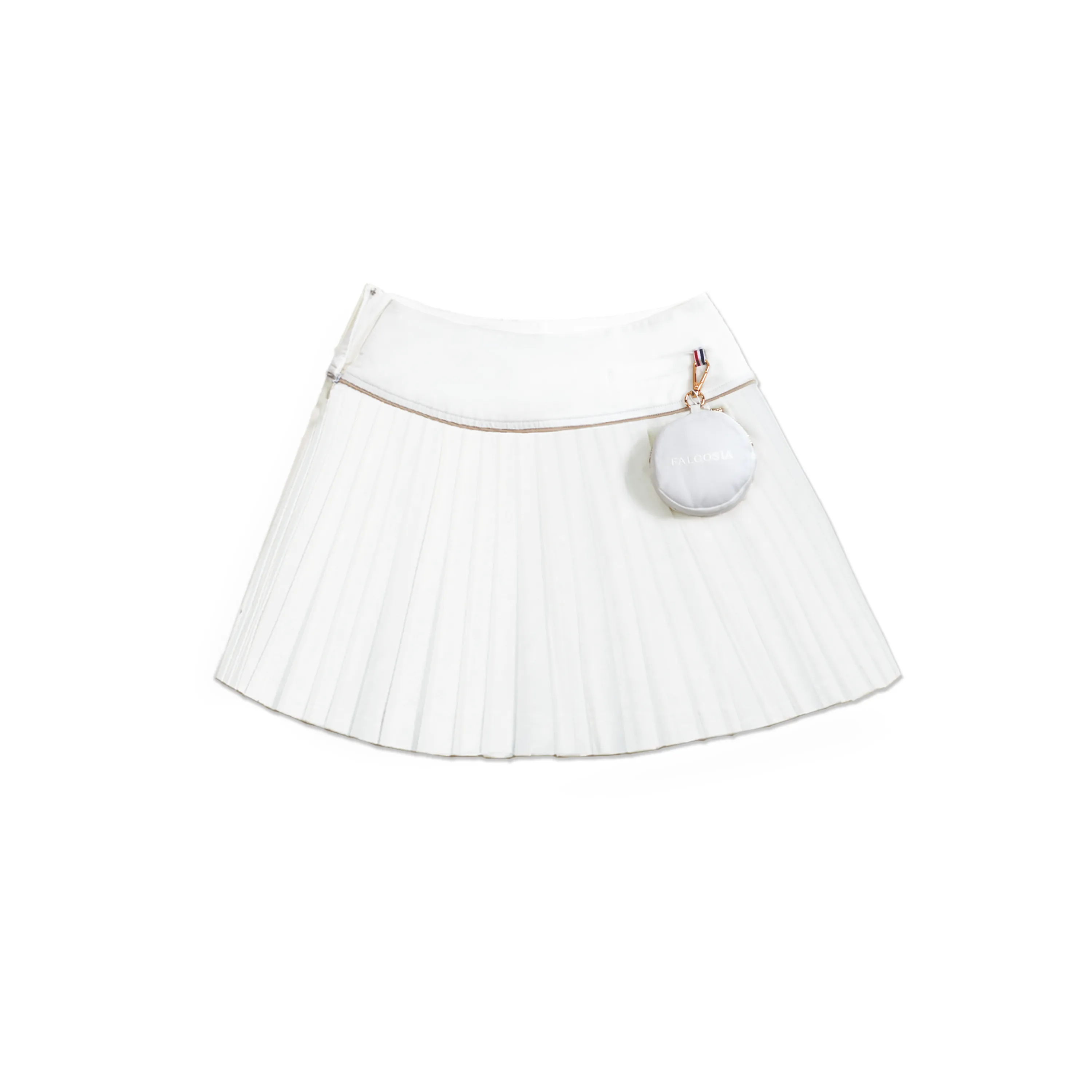 Falcosia White Pleated Skirt