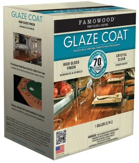 Famowood 5050110 Glaze Epoxy Coating, Liquid, Slight, Clear, 1 gal, Container :GAL: QUANTITY: 2