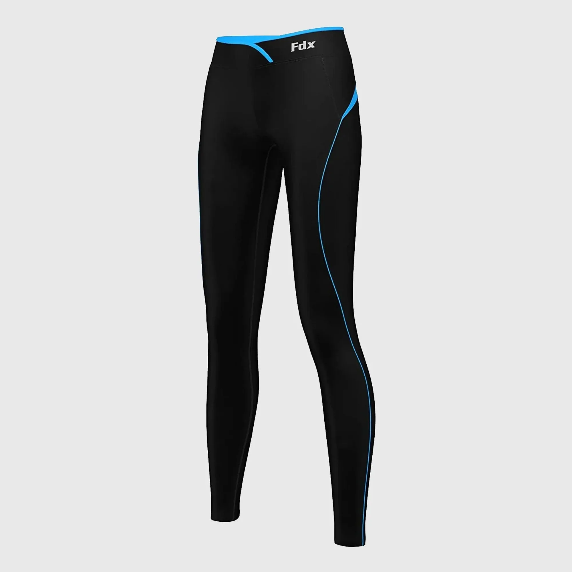 Fdx P2 Sky Blue Women's & Girl's Thermal Base Layer Winter Compression Leggings