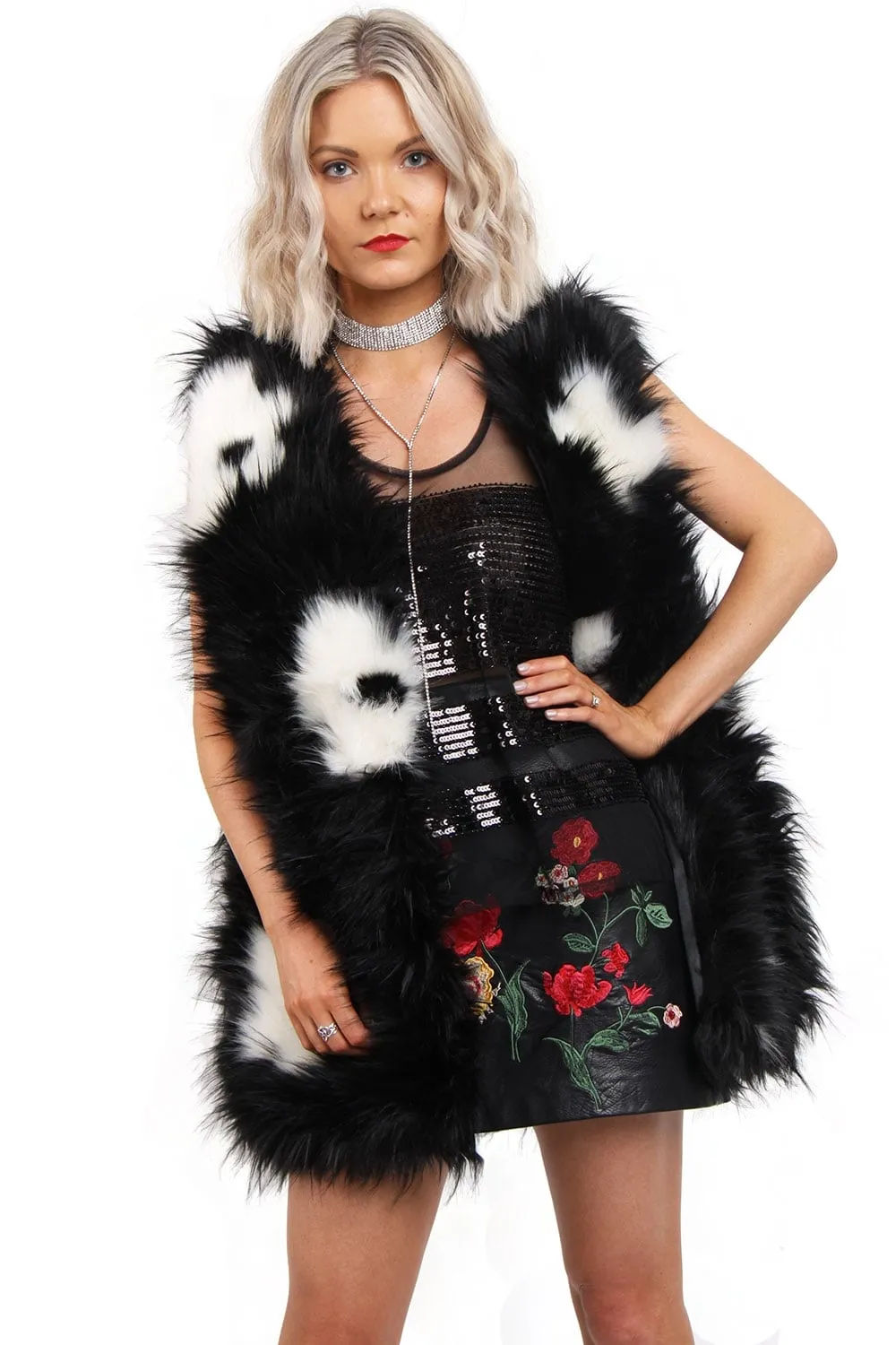 Flower Faux Fur Gilet