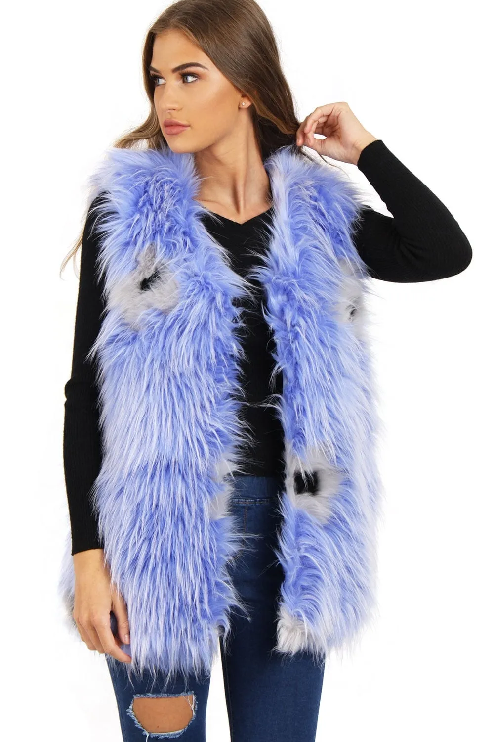 Flower Faux Fur Gilet