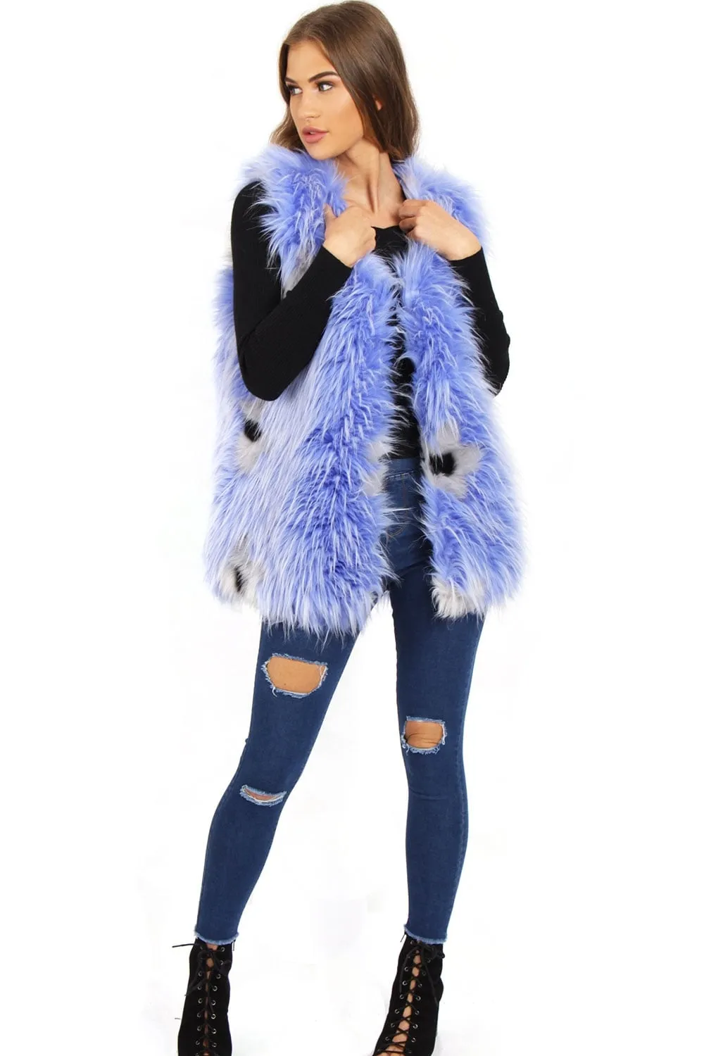 Flower Faux Fur Gilet