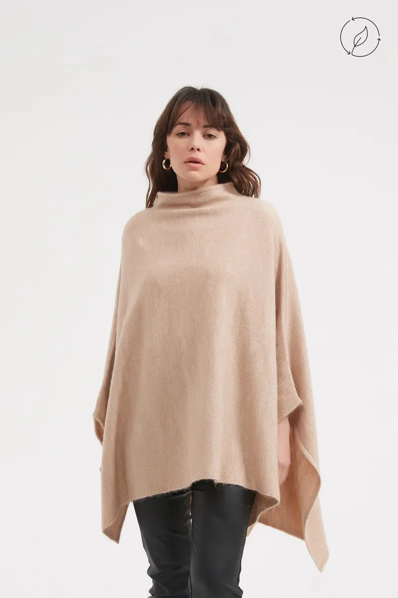 Funnel Neck Shawl | Beige