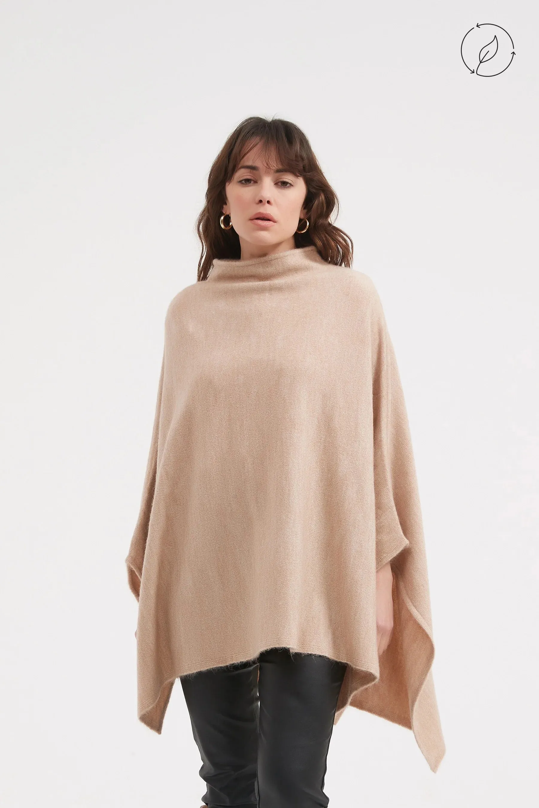 Funnel Neck Shawl | Beige