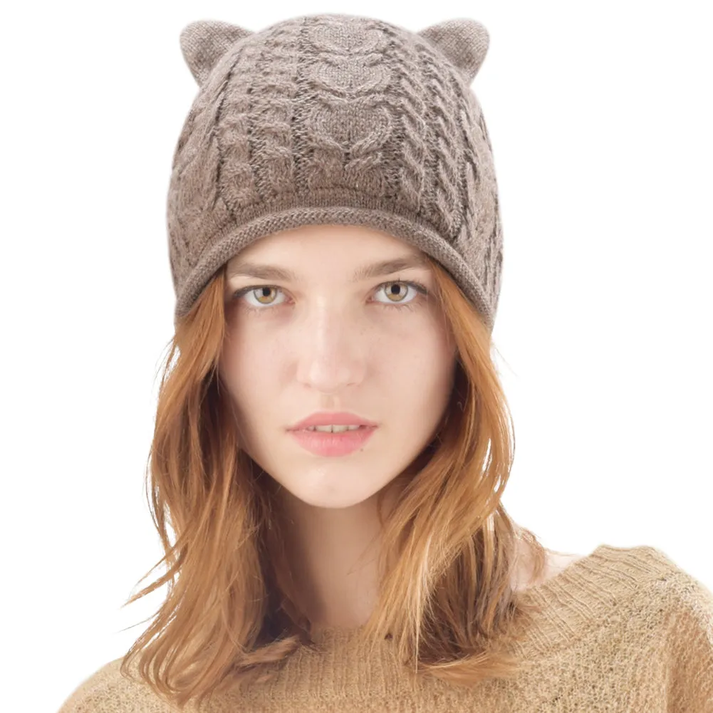 FURTALK Women Winter Cat Ear  Beanies Hat  Drop Shipping B012