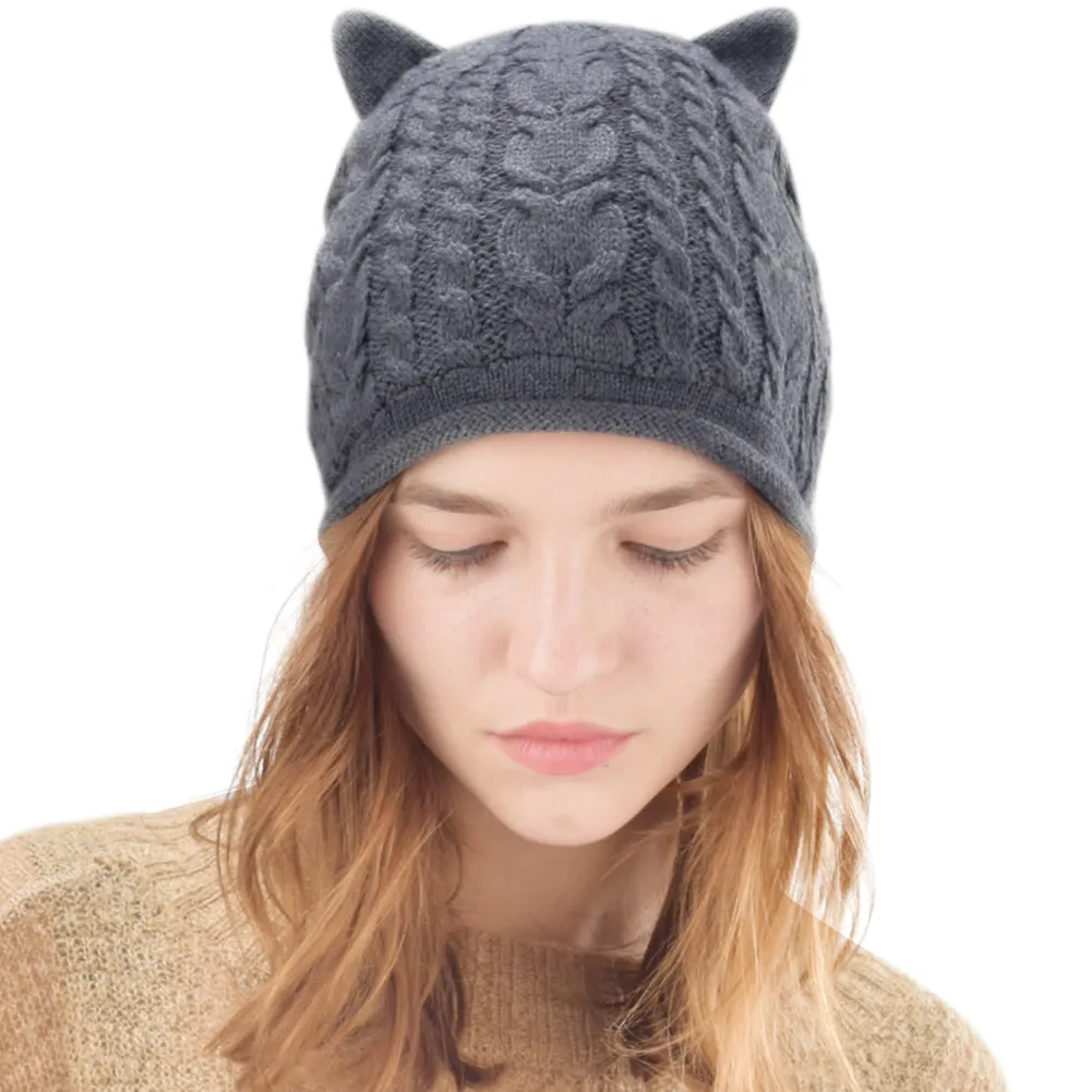 FURTALK Women Winter Cat Ear  Beanies Hat  Drop Shipping B012