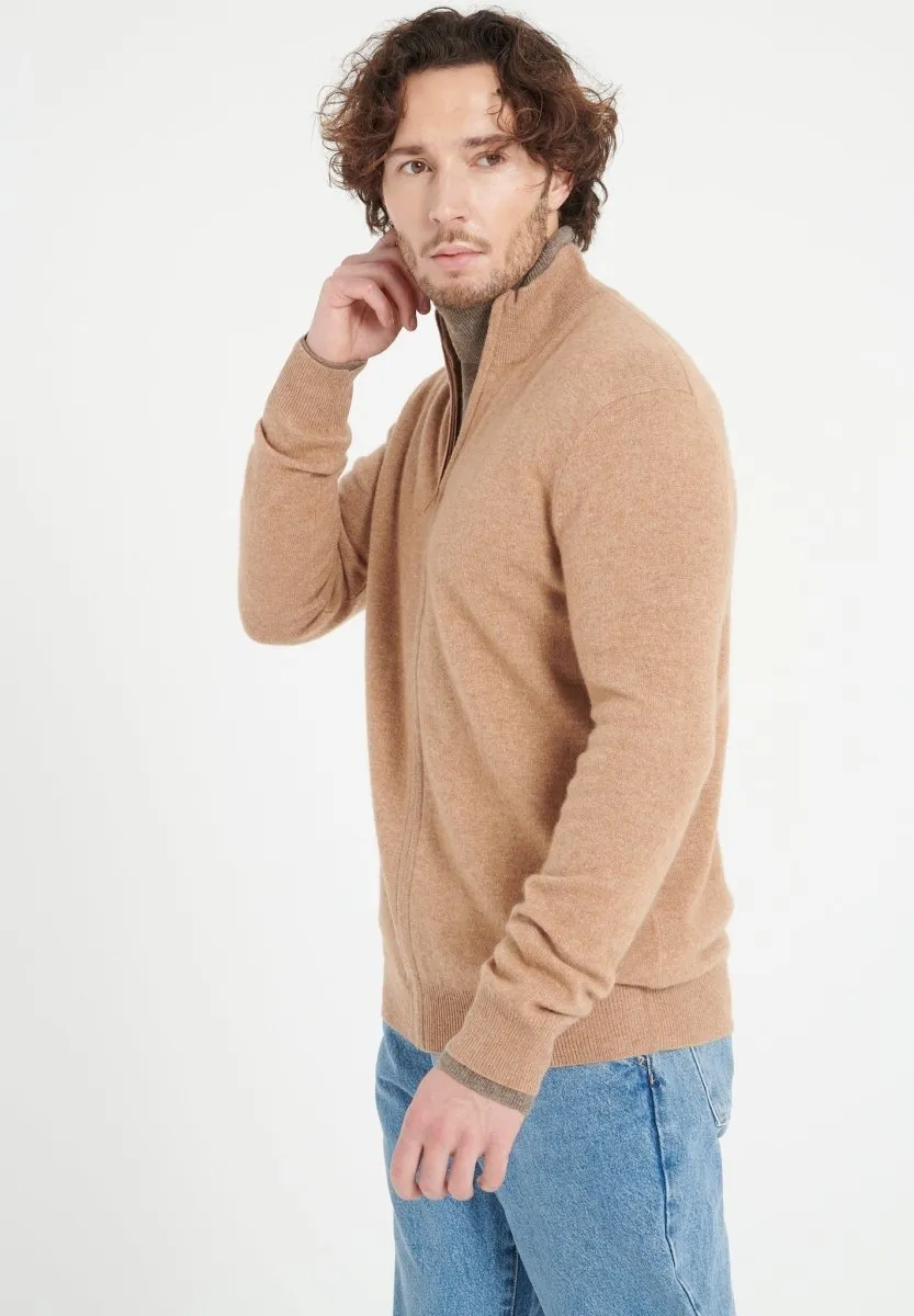 Gilet zippé cachemire camel homme - LUKE 8