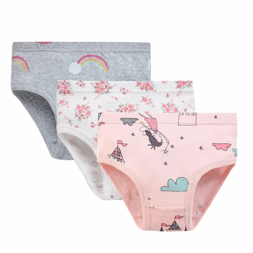 Girls Panties 3pcs Per Pack Cotton Student Kids Underwear Teen Panties Young Puberty Girls Underpant KF300