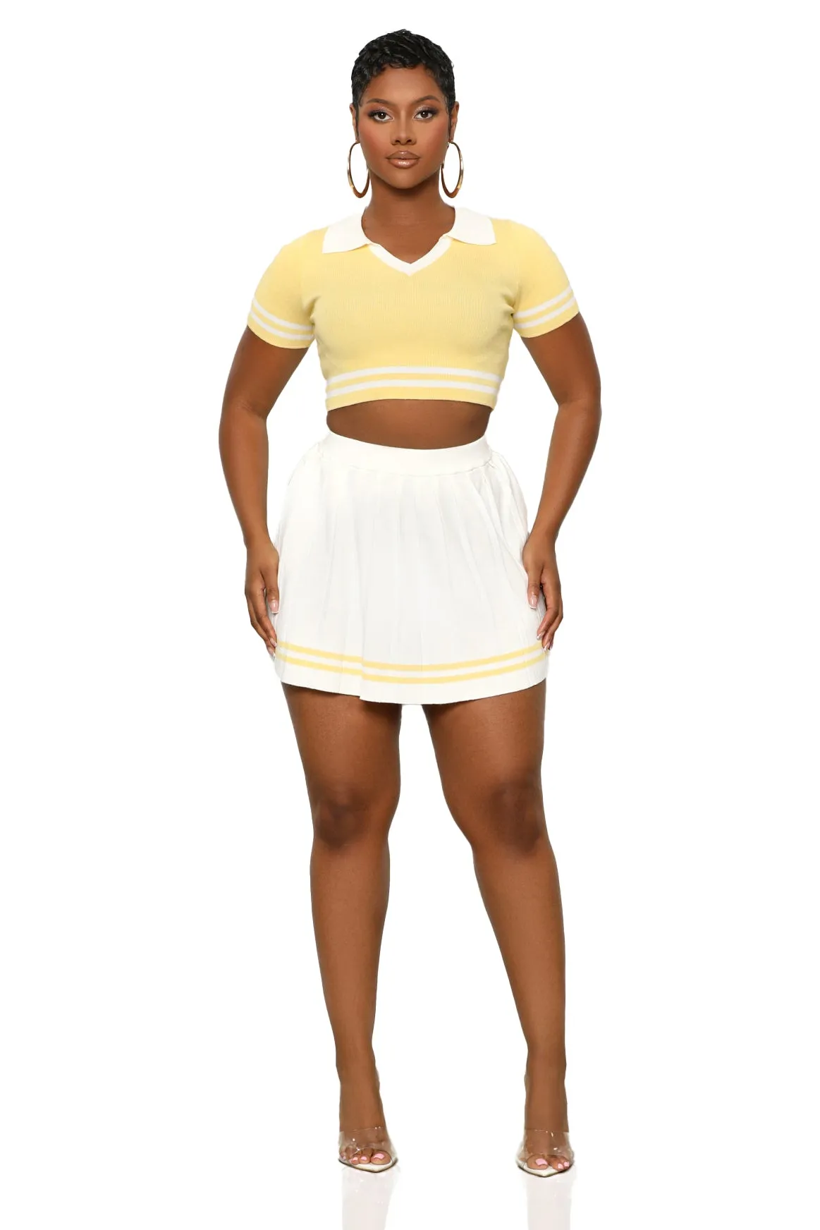 Good Game Skirt Set (Yellow)-FINAL SALE