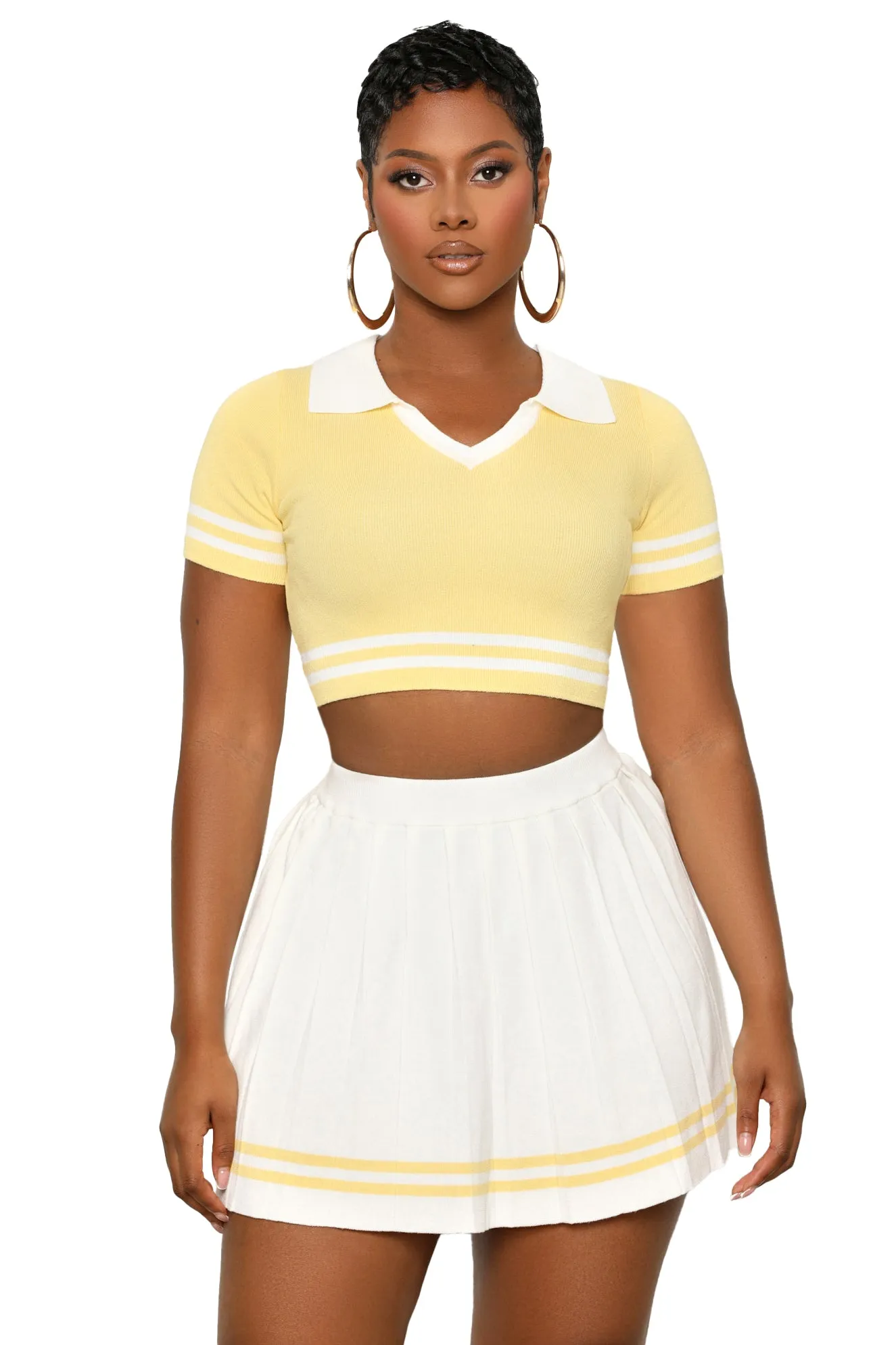 Good Game Skirt Set (Yellow)-FINAL SALE