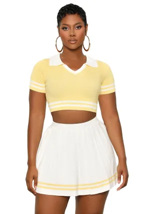 Good Game Skirt Set (Yellow)-FINAL SALE