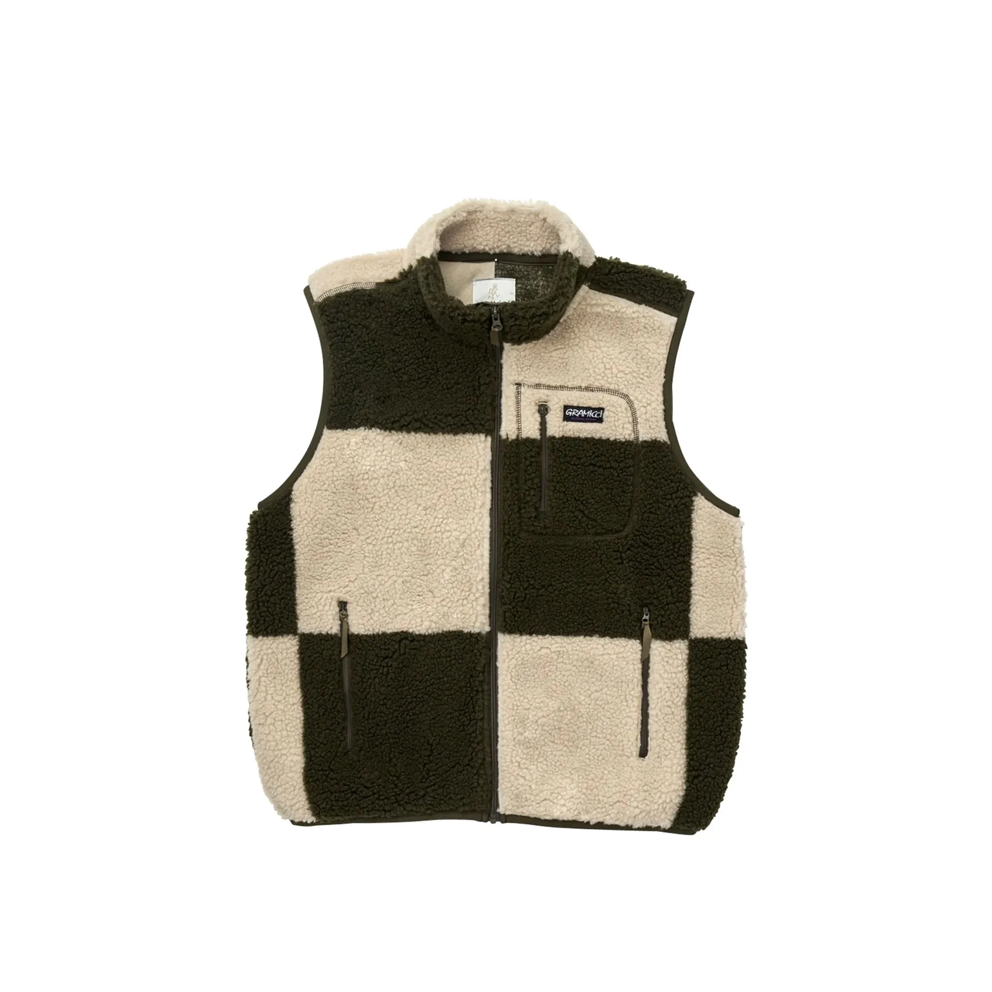 Gramicci Mens Checkered Sherpa Vest