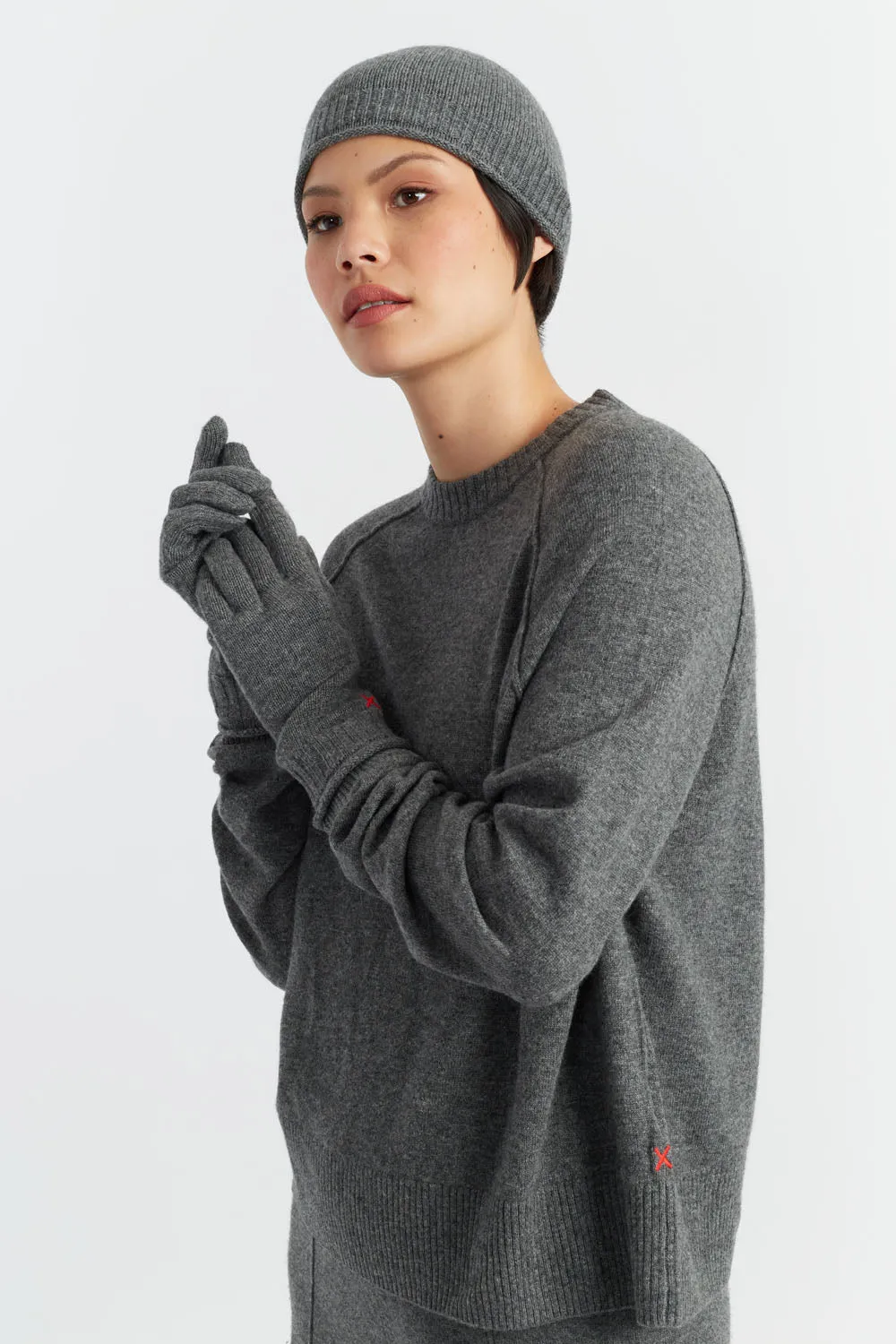 Grey Wool-Cashmere Beanie