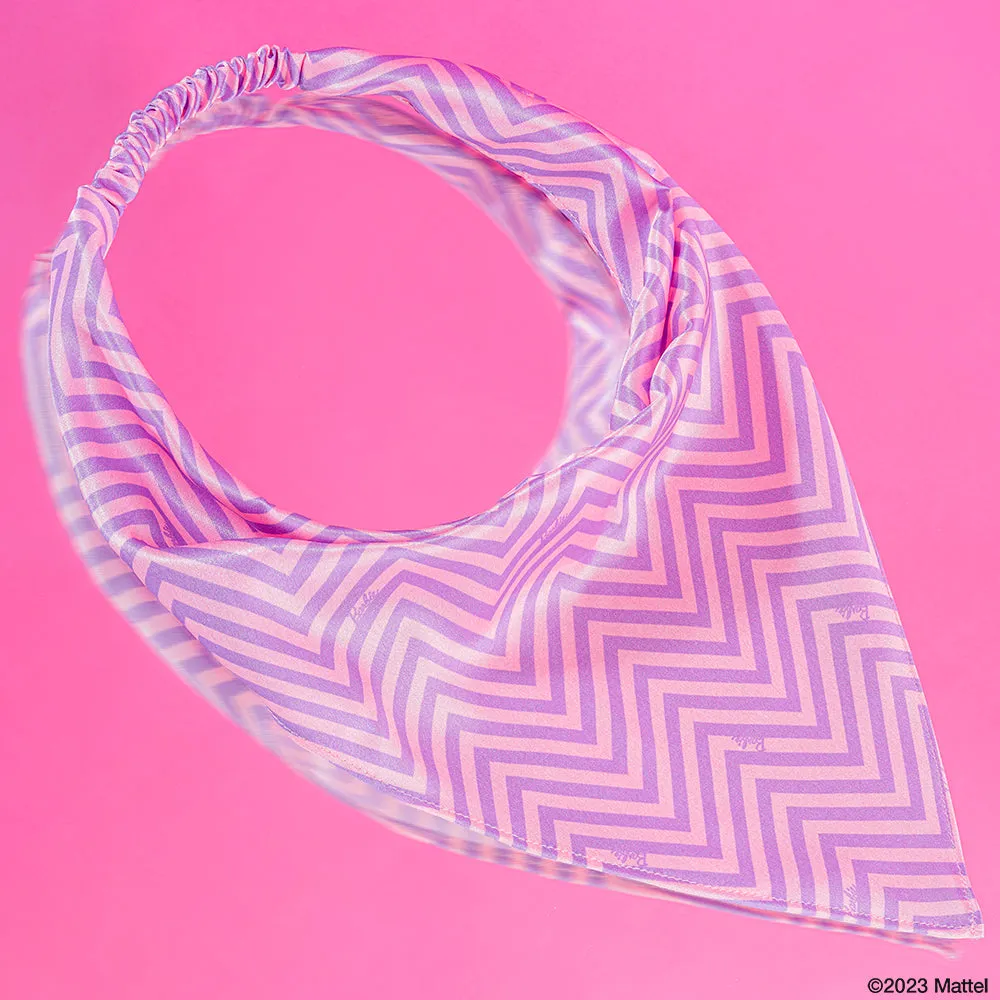 Hair Drama Co x Barbie Chevron Headscarf - Lilac & Pink