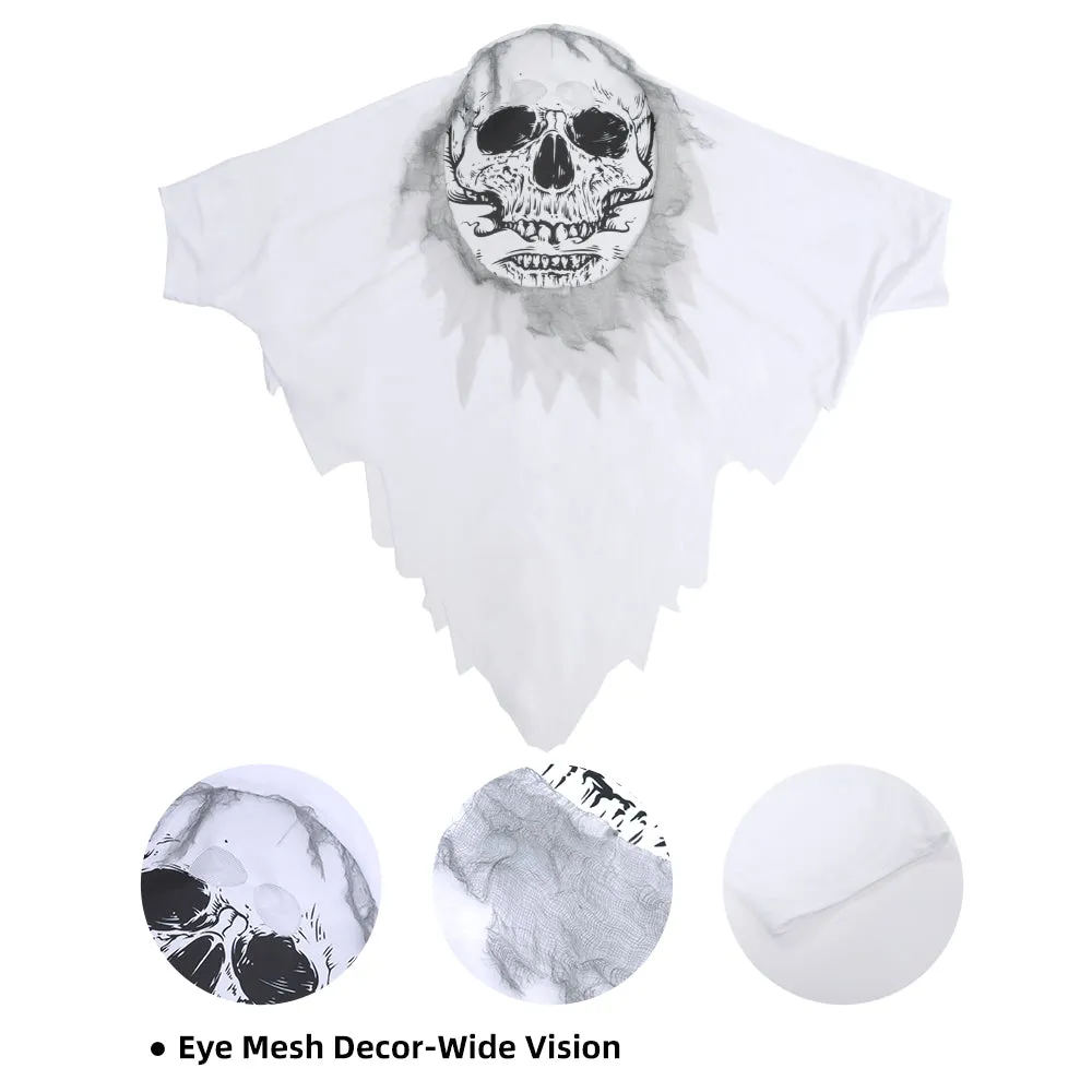 Halloween Kids Skeleton Costumes Ghost Cape with Hooded