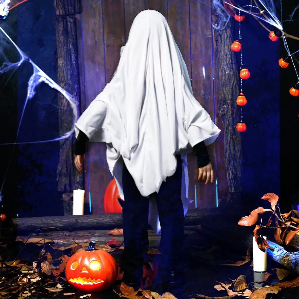 Halloween Kids Skeleton Costumes Ghost Cape with Hooded