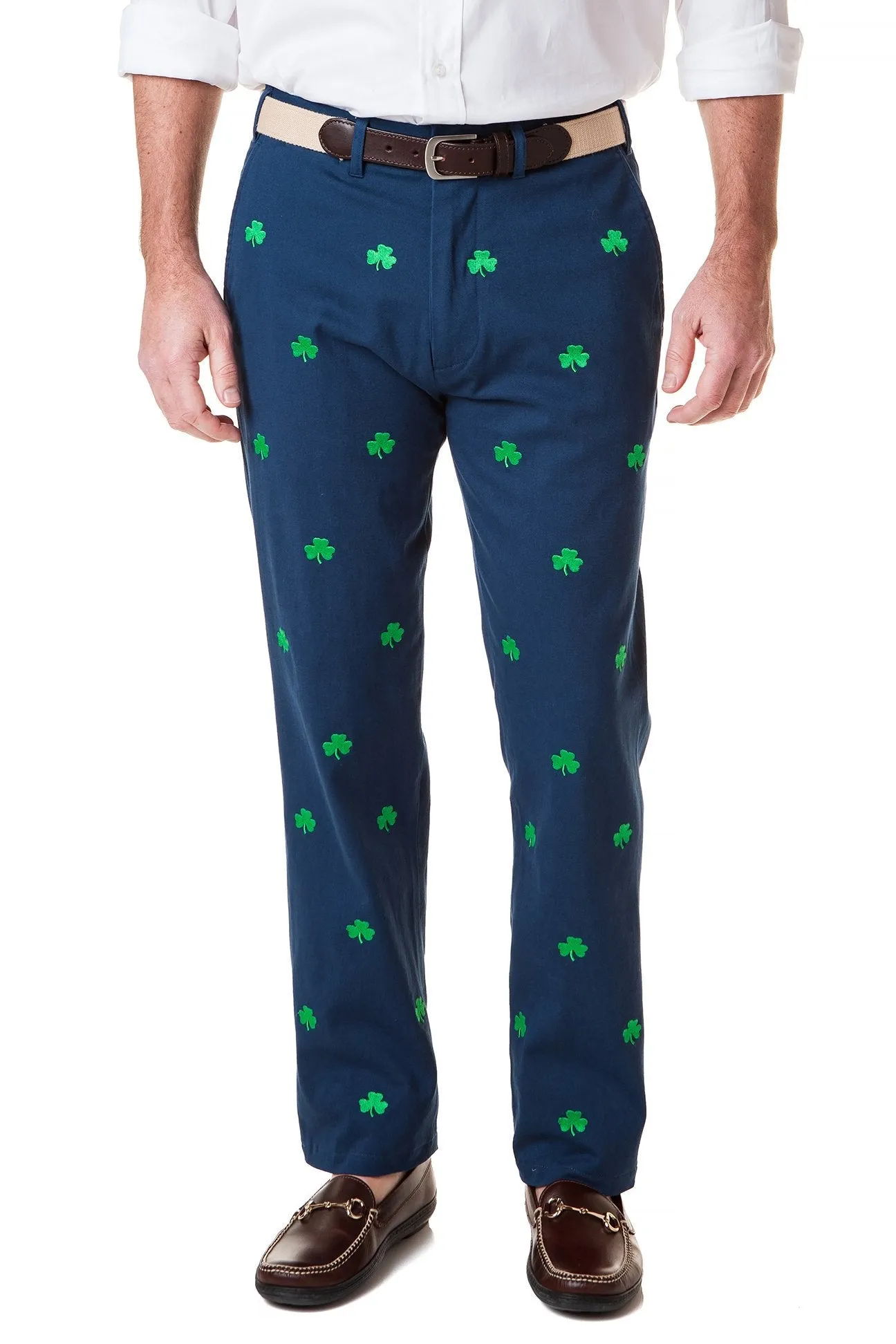 Harbor Pant Stretch Twill Nantucket Navy With Shamrock