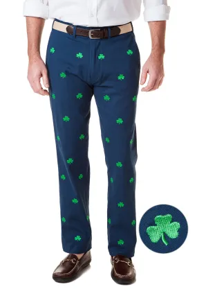 Harbor Pant Stretch Twill Nantucket Navy With Shamrock