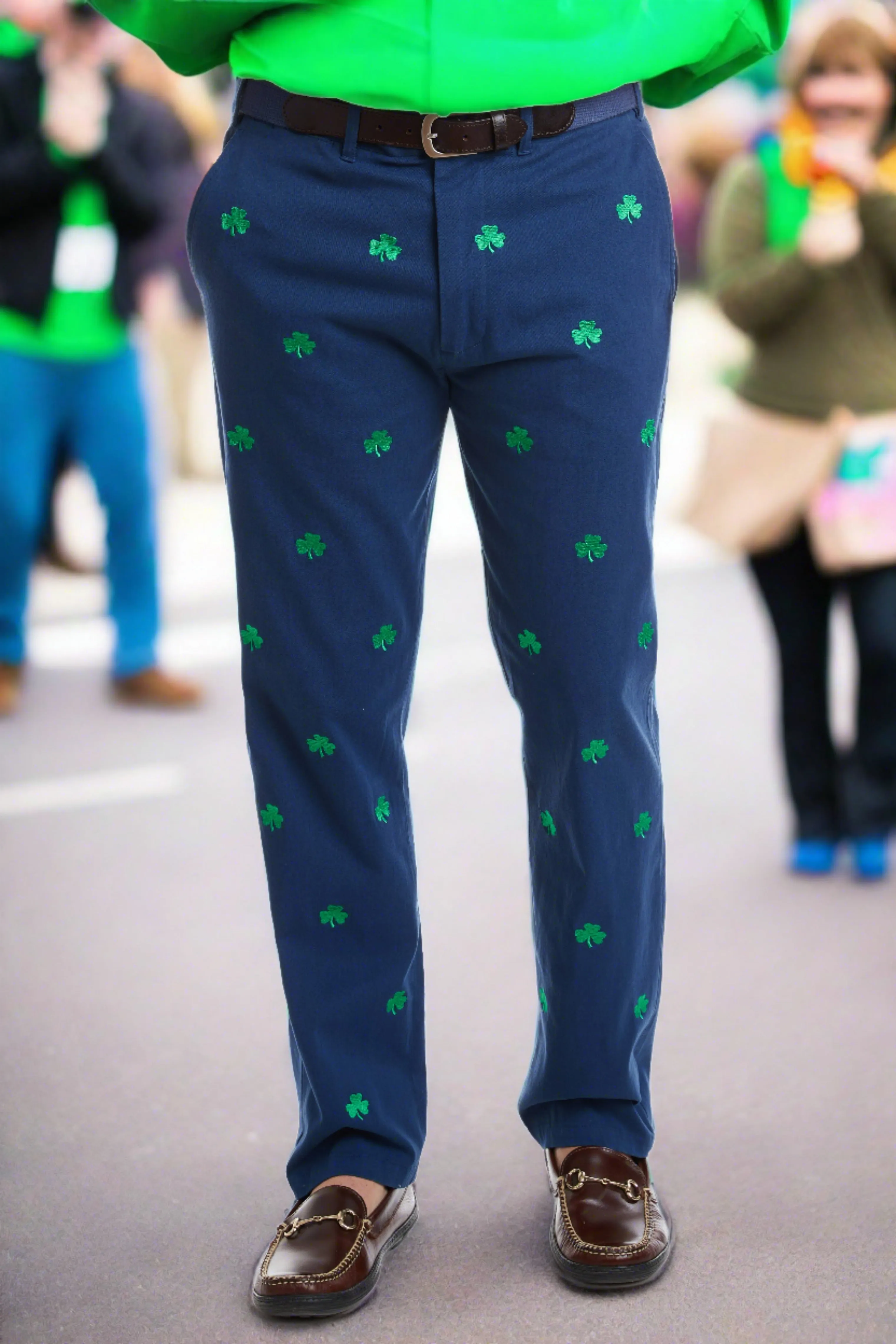 Harbor Pant Stretch Twill Nantucket Navy With Shamrock