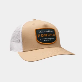 Hat: Tan Poncho Badge Trucker