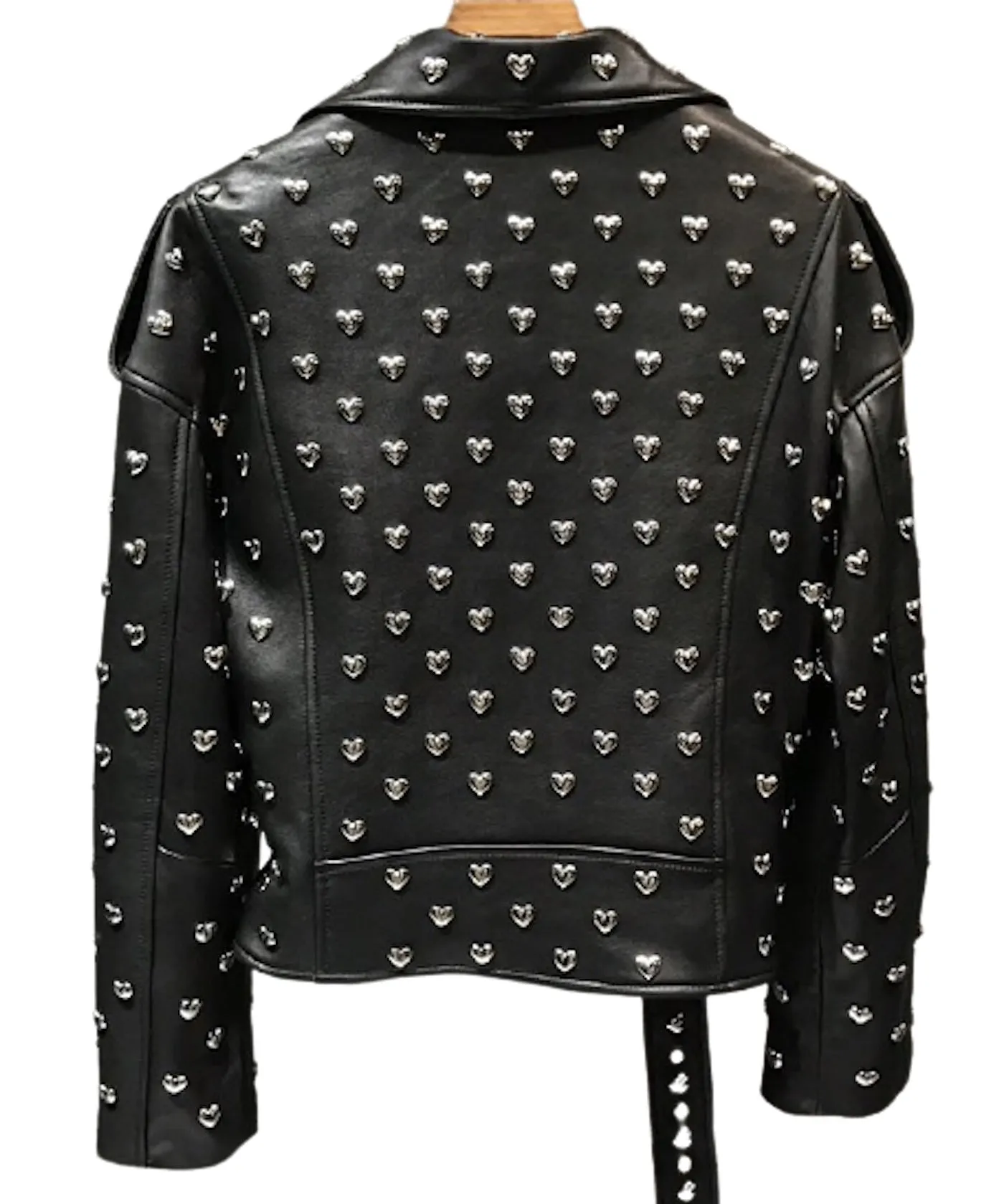 Heart Stud Leather Moto