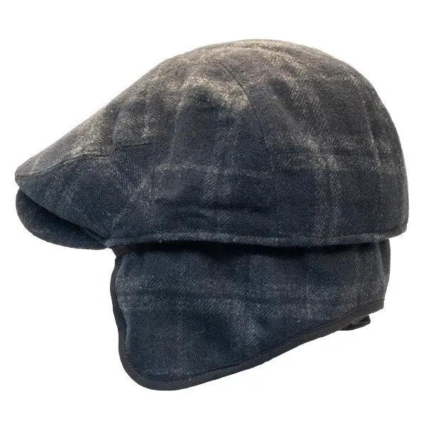 Henschel - Wool Blend Flat Cap with Ear Flaps