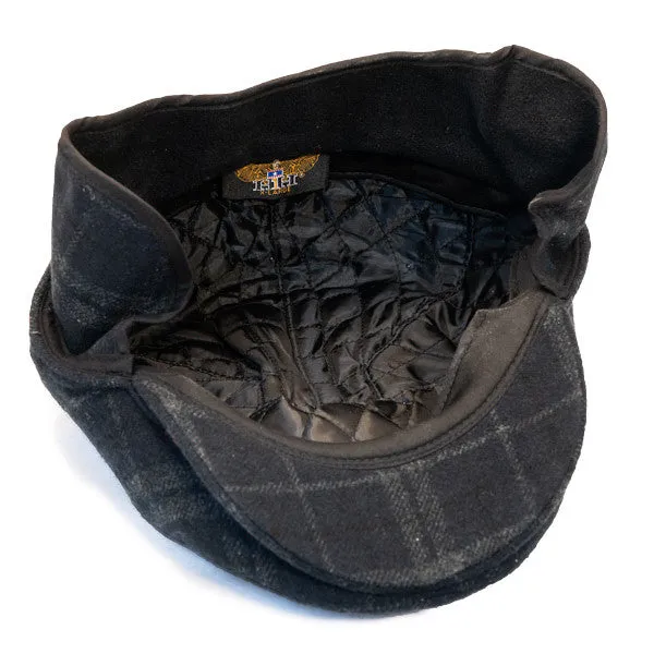 Henschel - Wool Blend Flat Cap with Ear Flaps