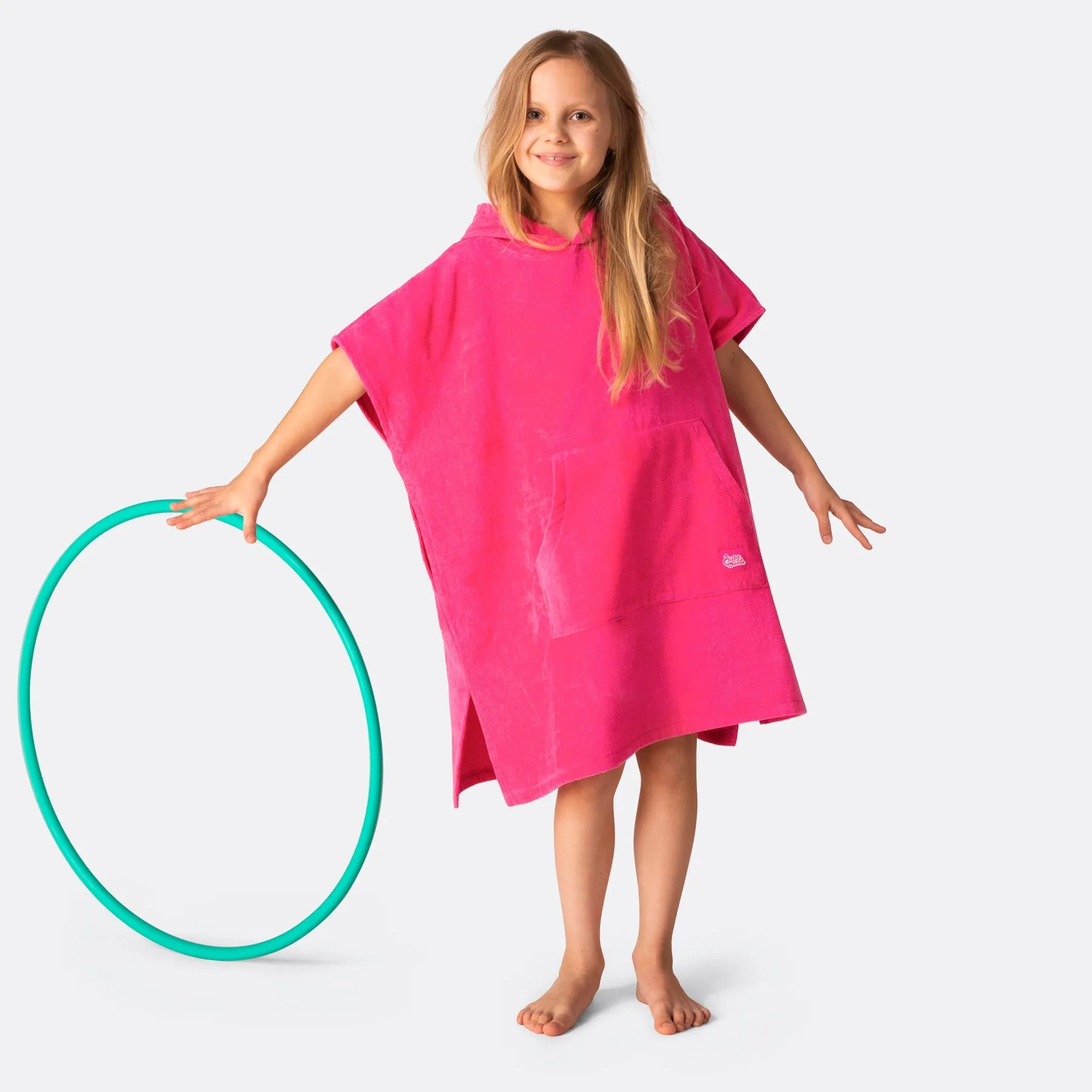 Hot Pink Badeponcho Kinder