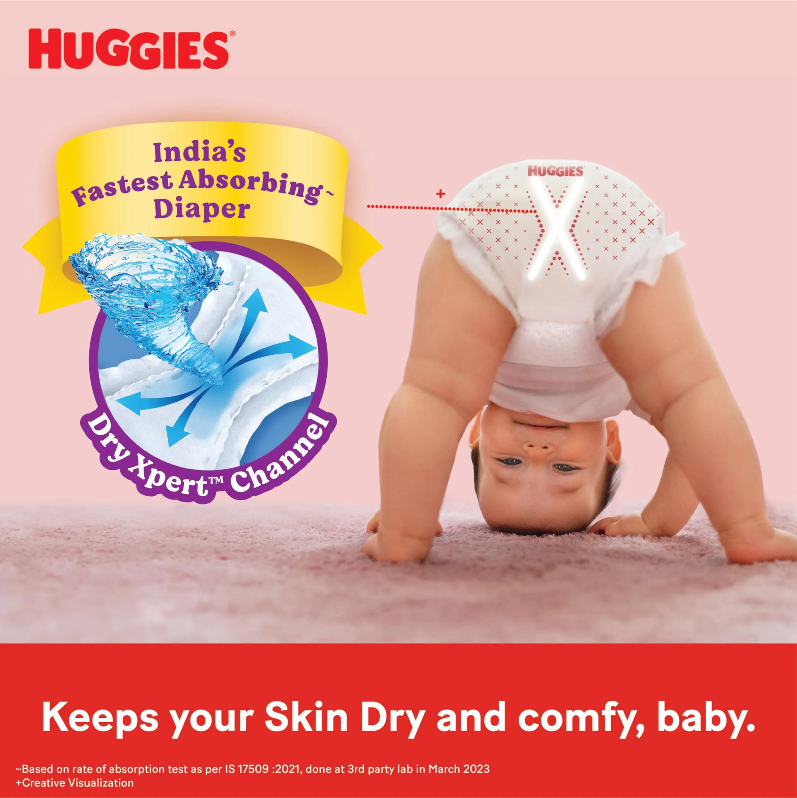 Huggies Complete Comfort Wonder Pants Large (L) Size (9-14 Kgs) Baby Diaper Pants, 192 count, India's Fastest Absorbing Diaper with upto 4x faster absorption, Unique Dry Xpert Channel