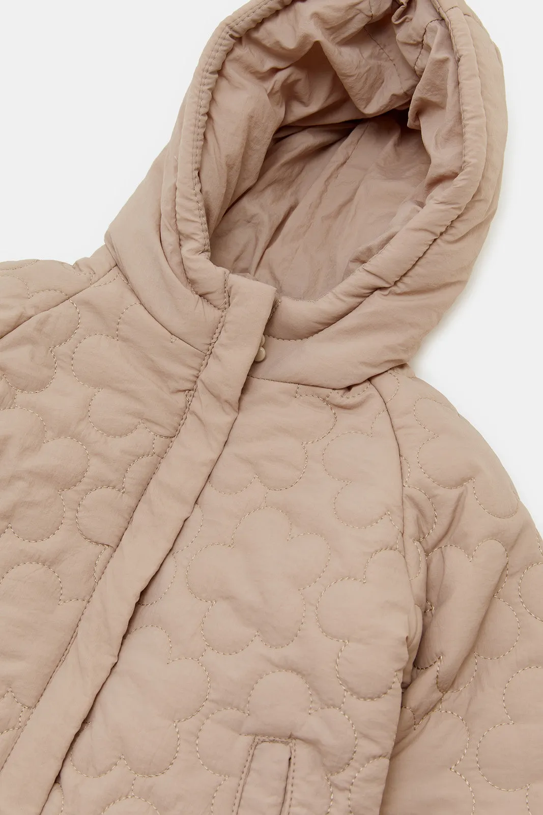 Infant Girls Beige Quilted Jacket