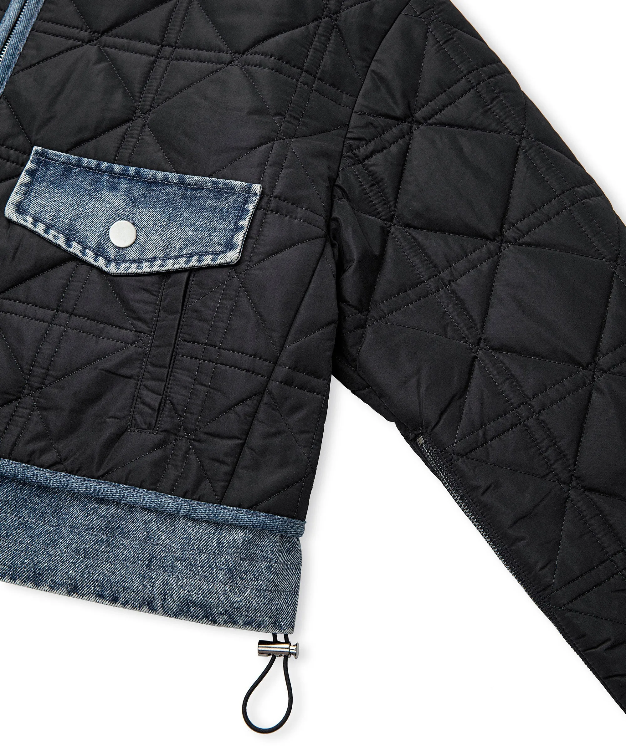 Ipekyol Denim Mix Quilted Coat Black