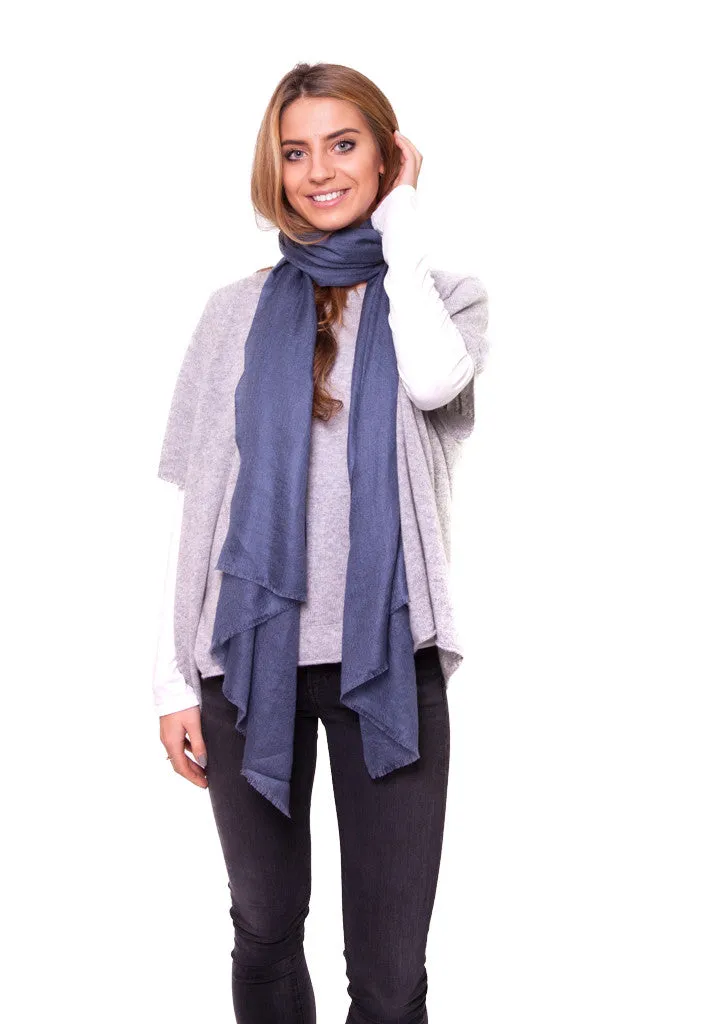 Jean Blue Full Cashmere Scarf