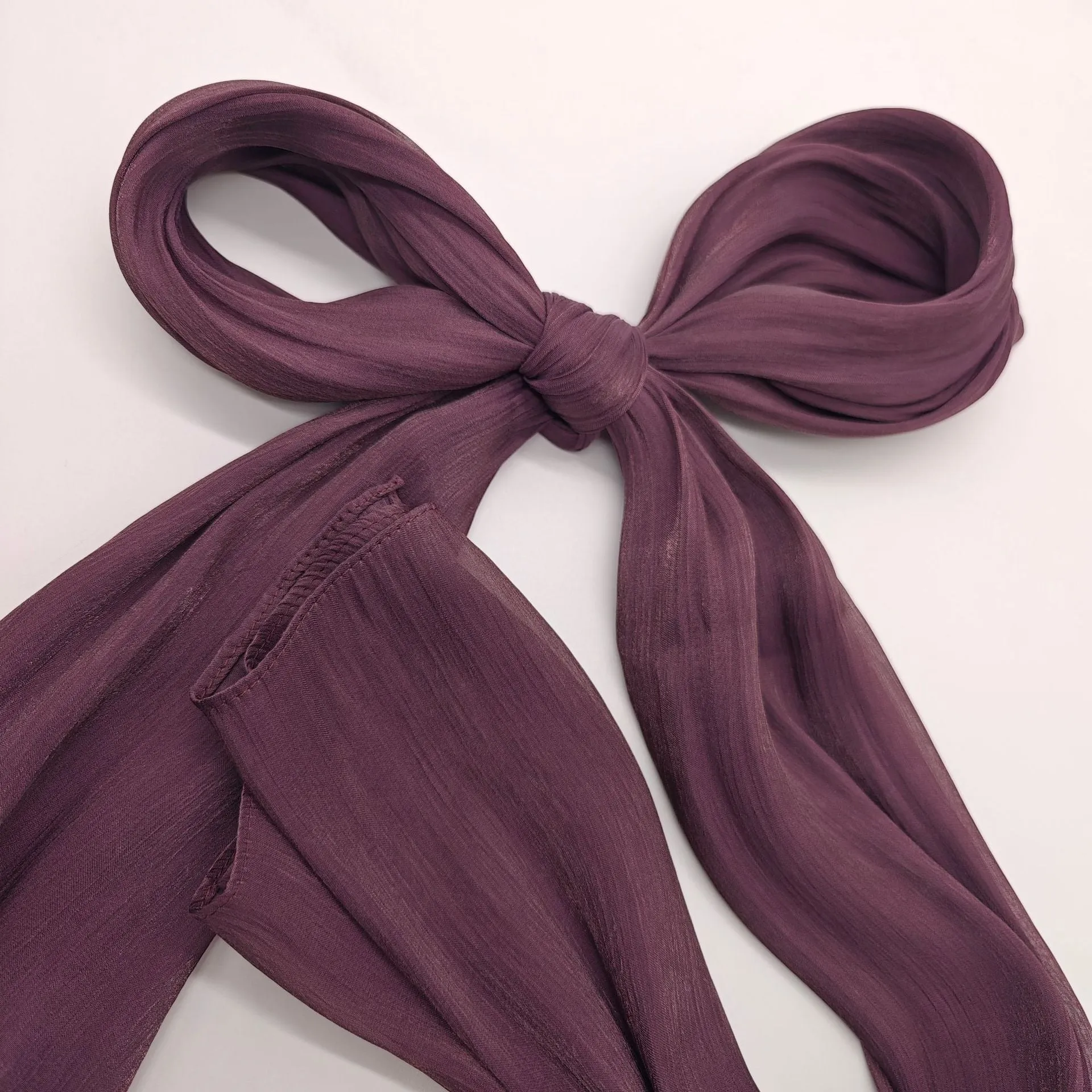 JS001  Best-selling breathable and cool island satin crepe long scarf