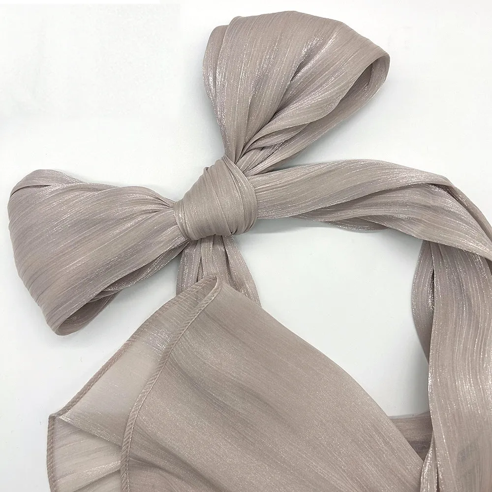 JS001  Best-selling breathable and cool island satin crepe long scarf