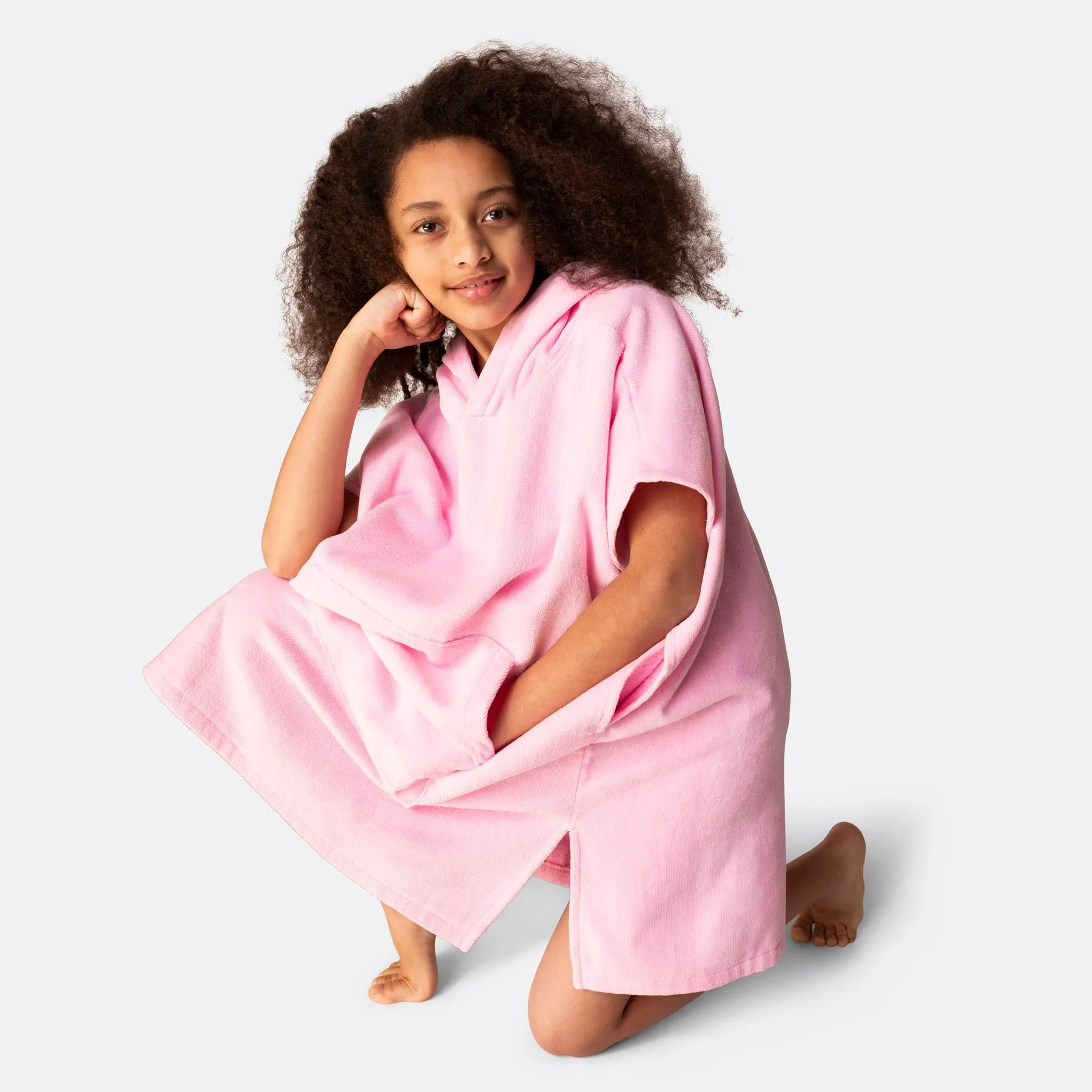 Kaugummi-Pinker Badeponcho Kinder