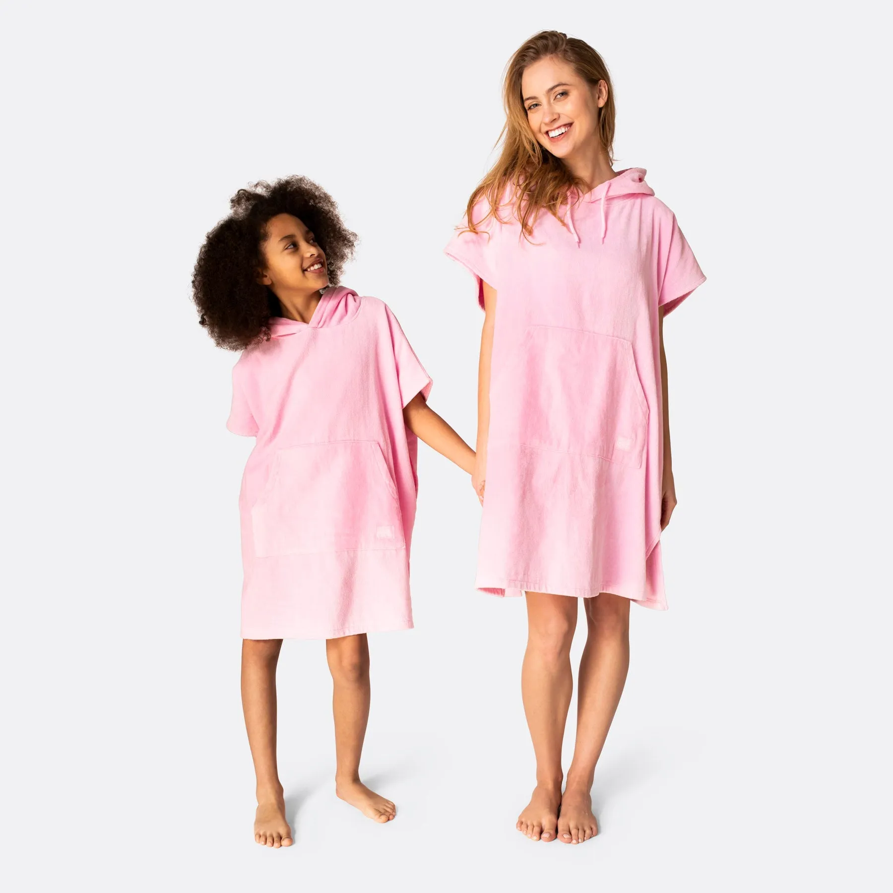 Kaugummi-Pinker Badeponcho Kinder